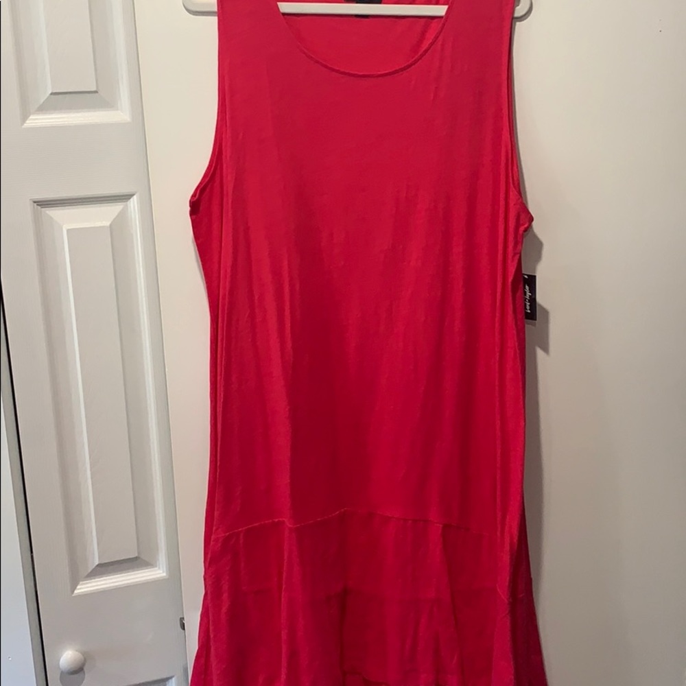 Plus Size 100% cotton Dress Hot pink
